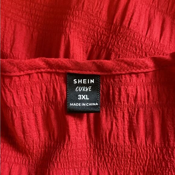 Shein Curve - Women’s Elegant Red Wrap Dress - 3XL - Picture 4 of 4